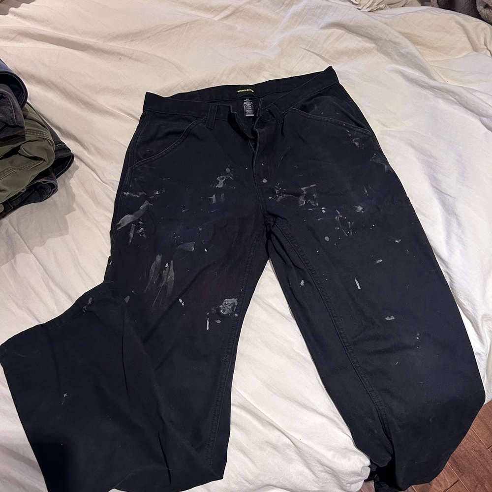 Workload Black Paint-Splattered Pants